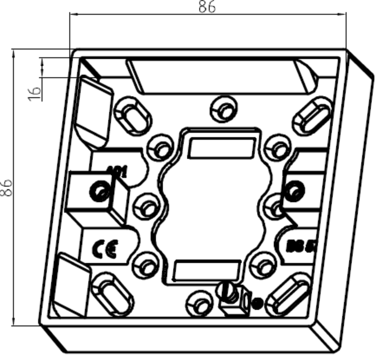 Single 16mm Pattress Box with Earth Terminal ML Accessories