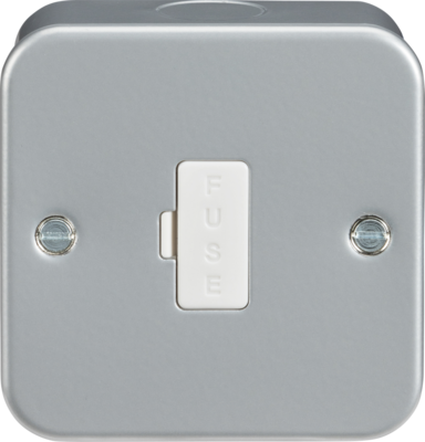 A5 Products 13A Fused Switched Spur With Neon – Satin Brushed Matt Chrome – Flat Style