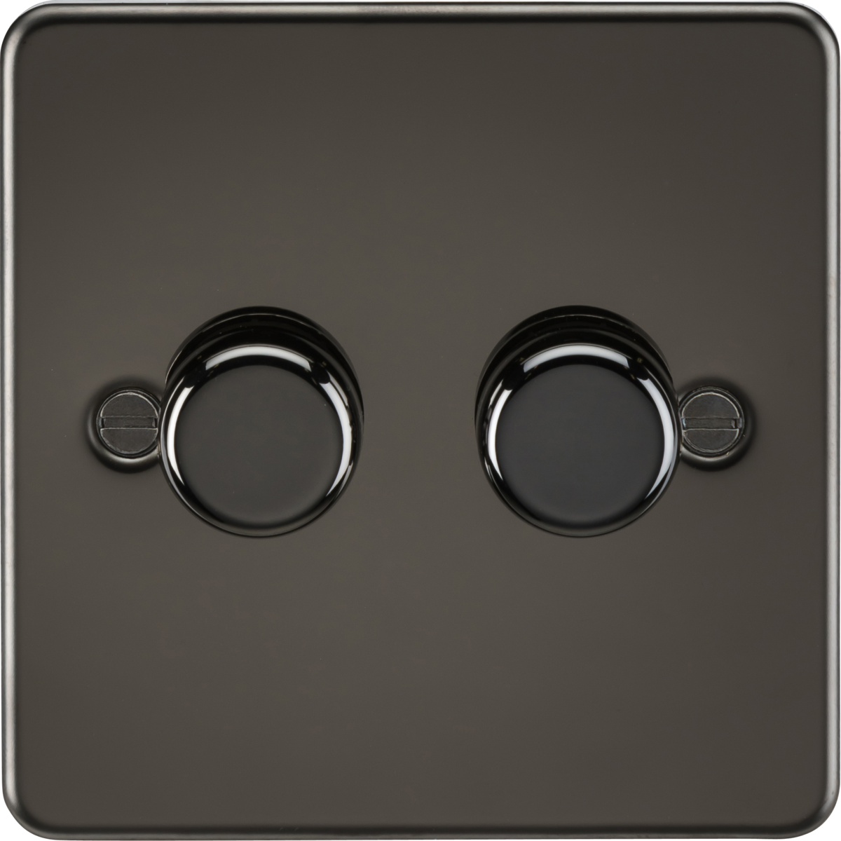 KNIGHTSBRIDGE GUNMETAL FLAT PLATE Switches & Sockets BLACK Insert + USB